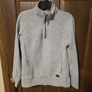 L.L. Bean Women's Quilted Light Gray Zip Up Pullover - EUC - Small